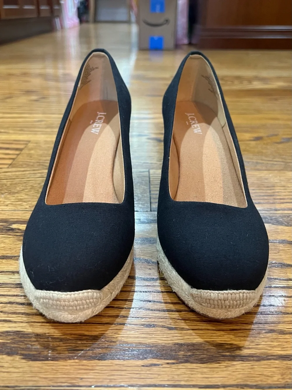 J. Crew Women’s Seville Canvas Espadrille Wedges in Black Sz 8.5 Like Nee